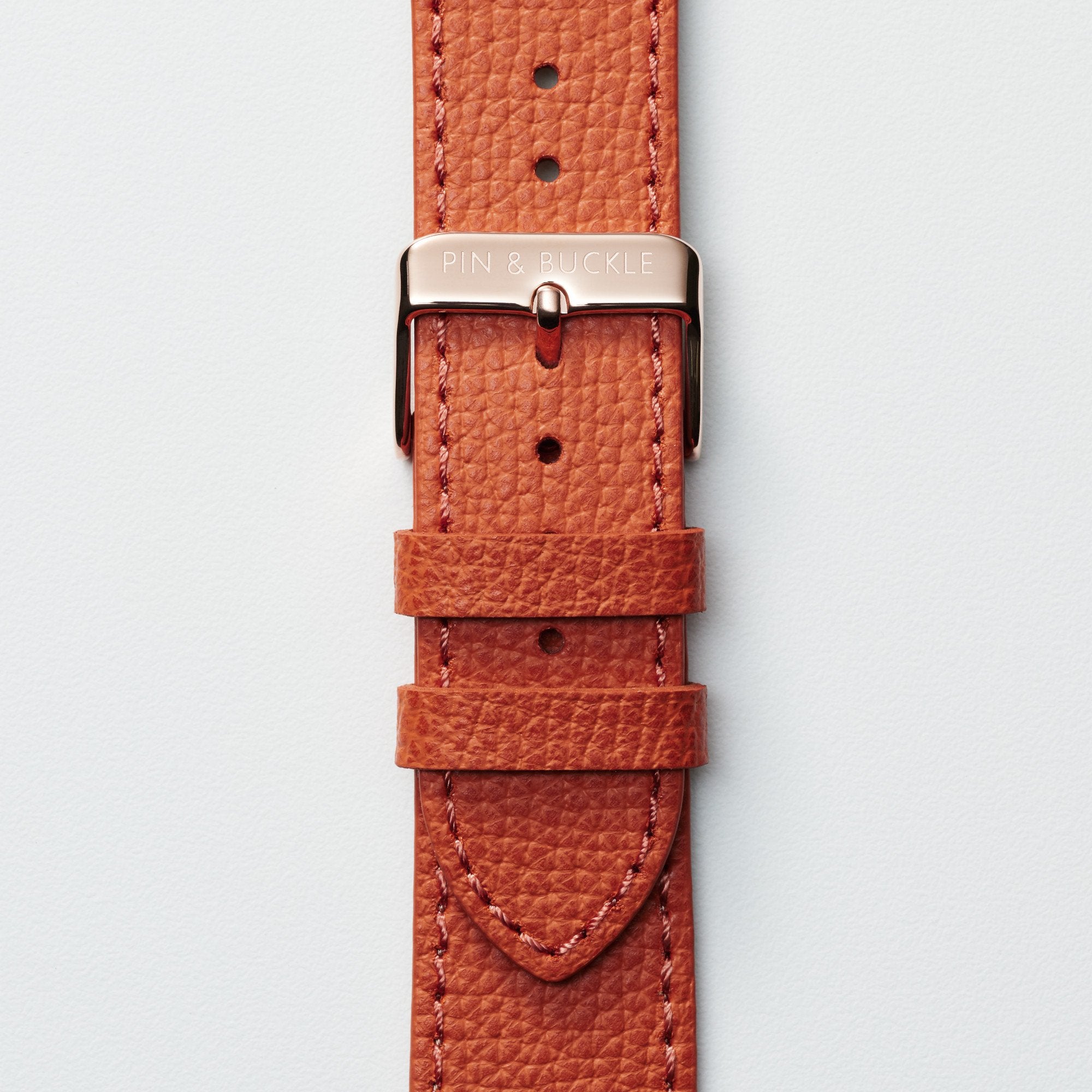 Pin and Buckle Apple Watch Bands - Epsom - Leather Apple Watch Band - Royal Orange - Gold