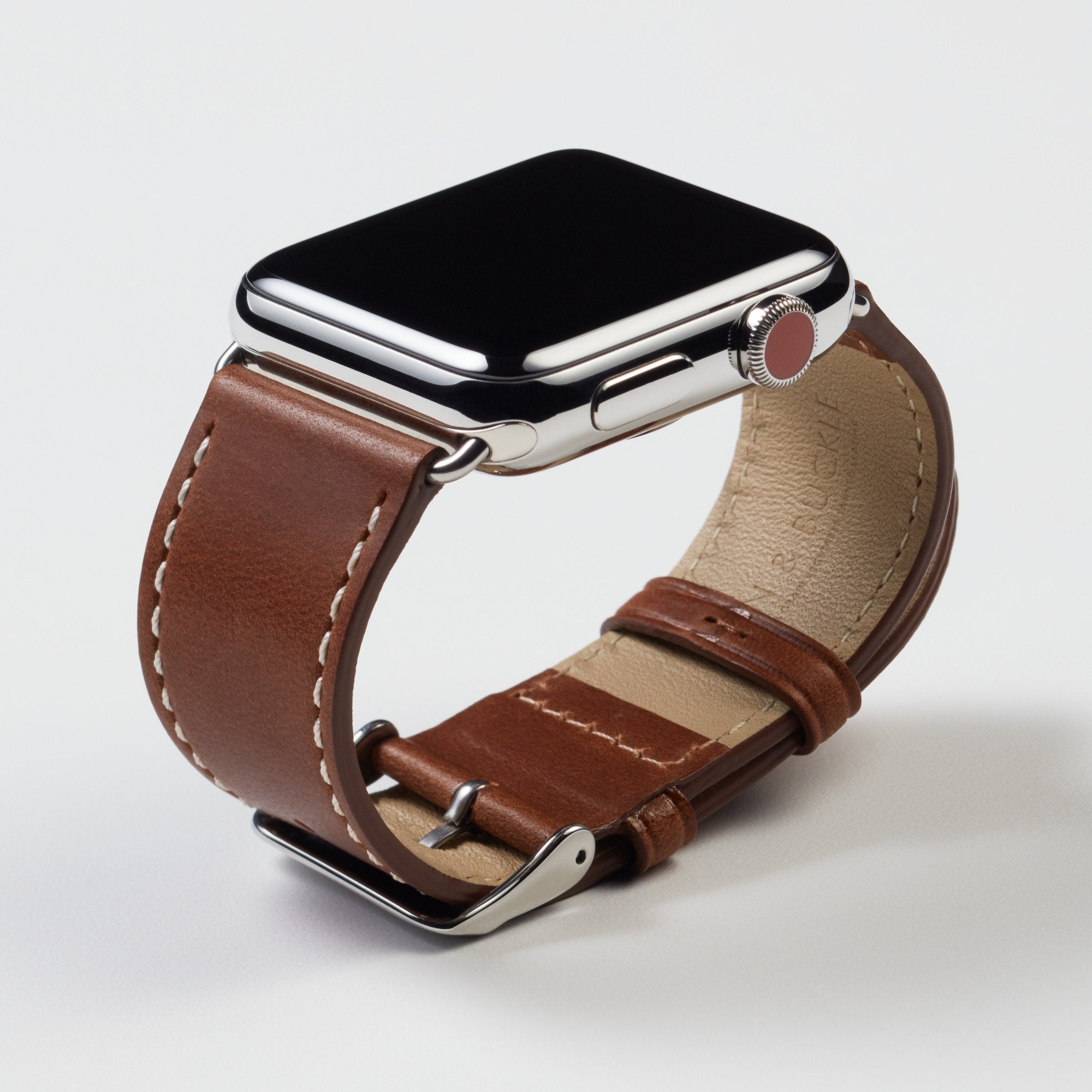 Luxe Leather Apple Watch Band Chestnut Brown - Main Image