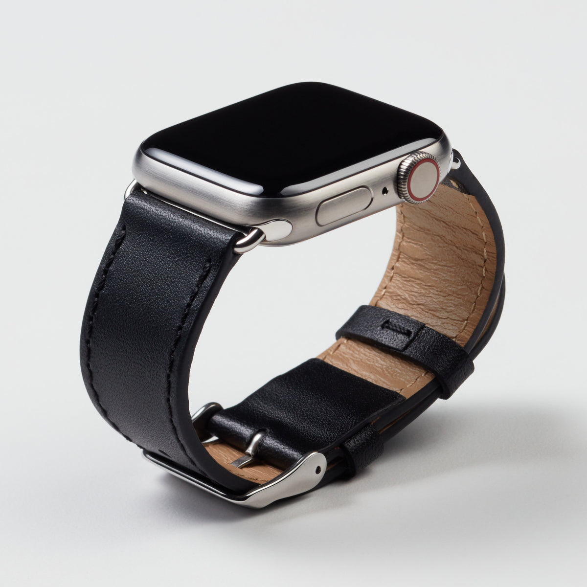 Pin & Buckle | Full-Grain Leather Apple Watch Band - Nero Black