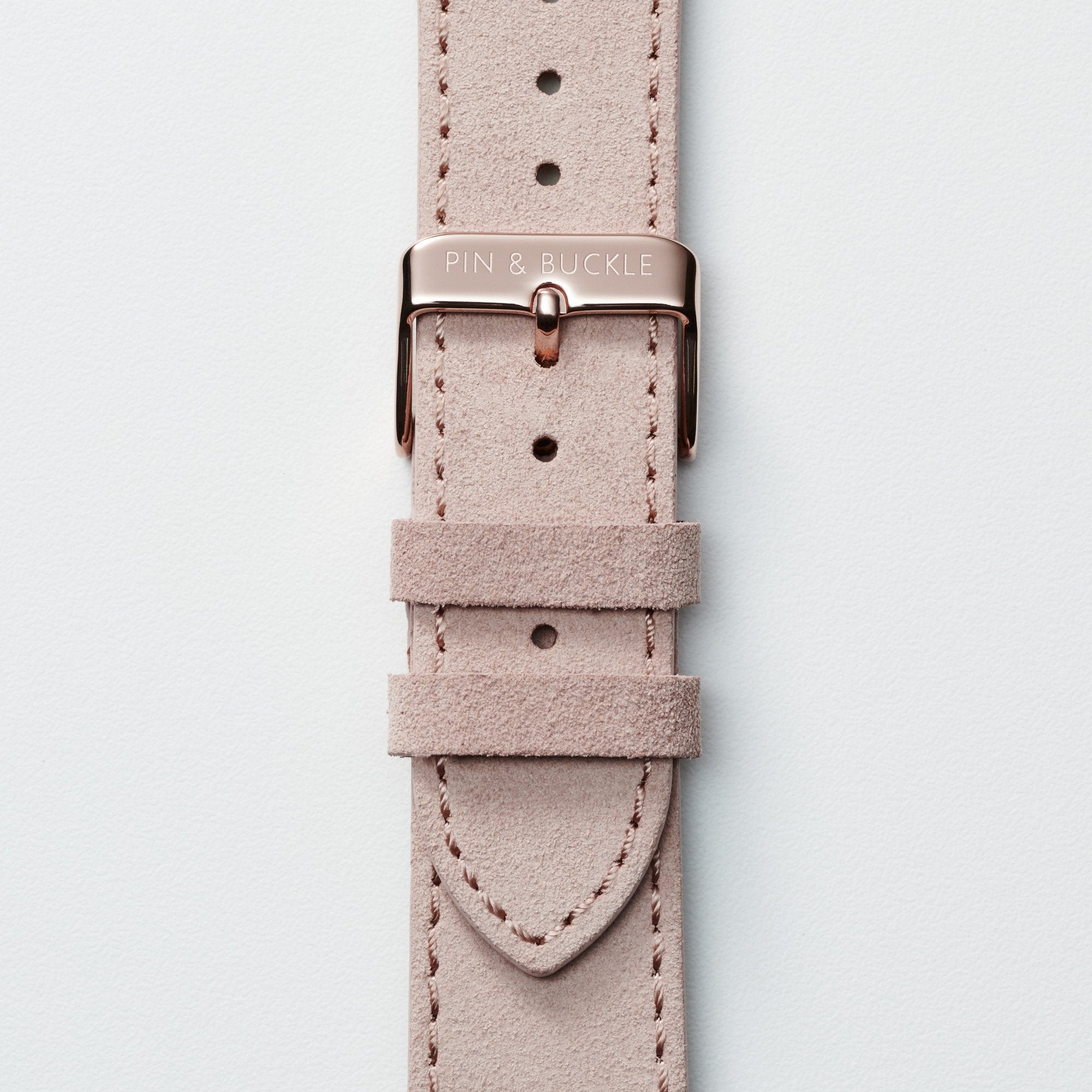 Pin and Buckle Apple Watch Bands - Velour - Suede Leather Apple Watch Band - Peach - Gold