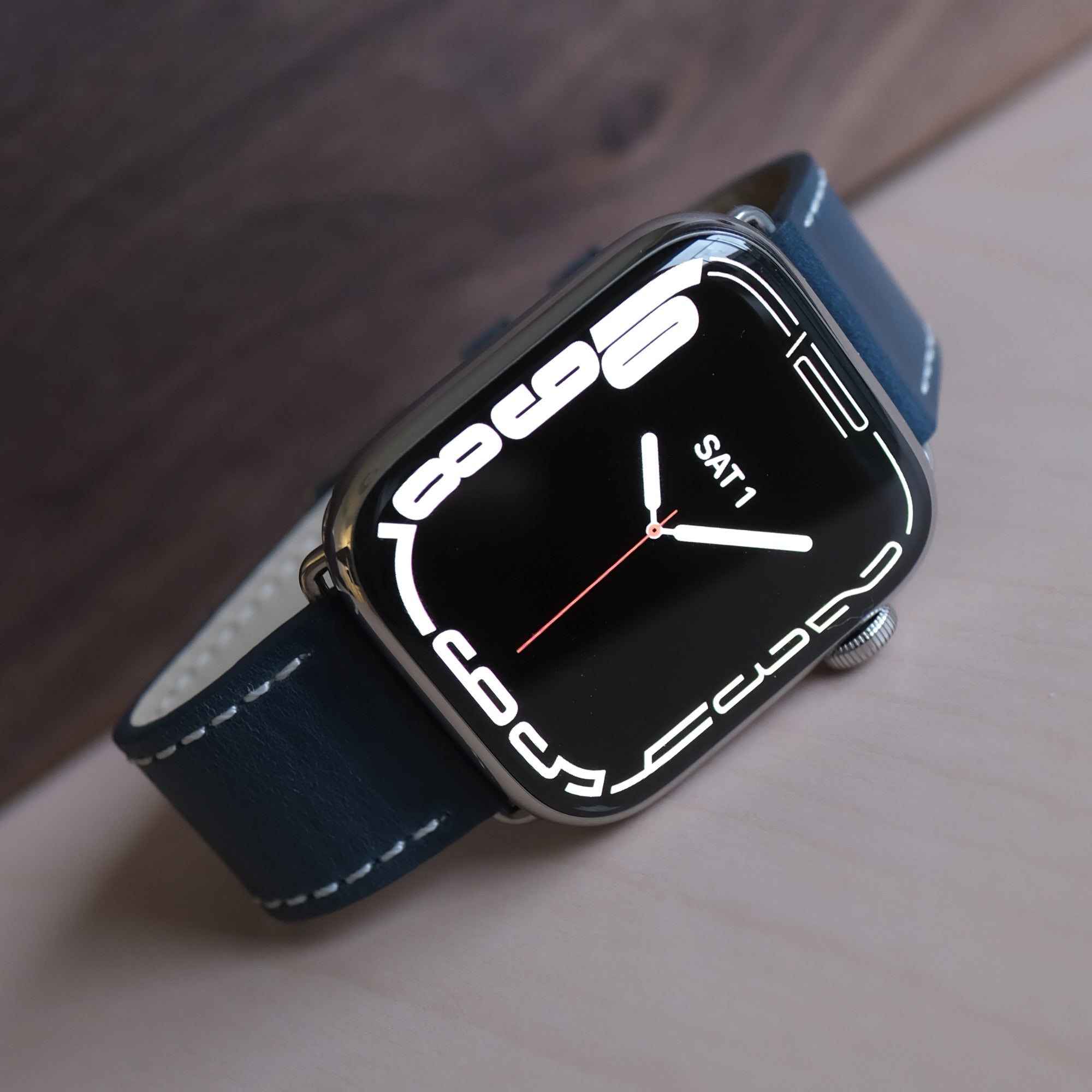 Pin and Buckle Apple Watch Bands - Full Grain Vegetable Tanned Leather - Luxe - Ocean Blue