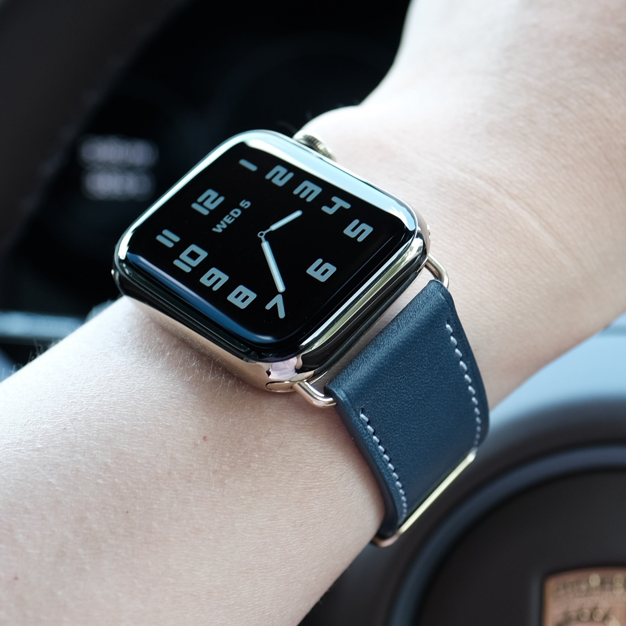 Apple watch leather band blue new arrivals