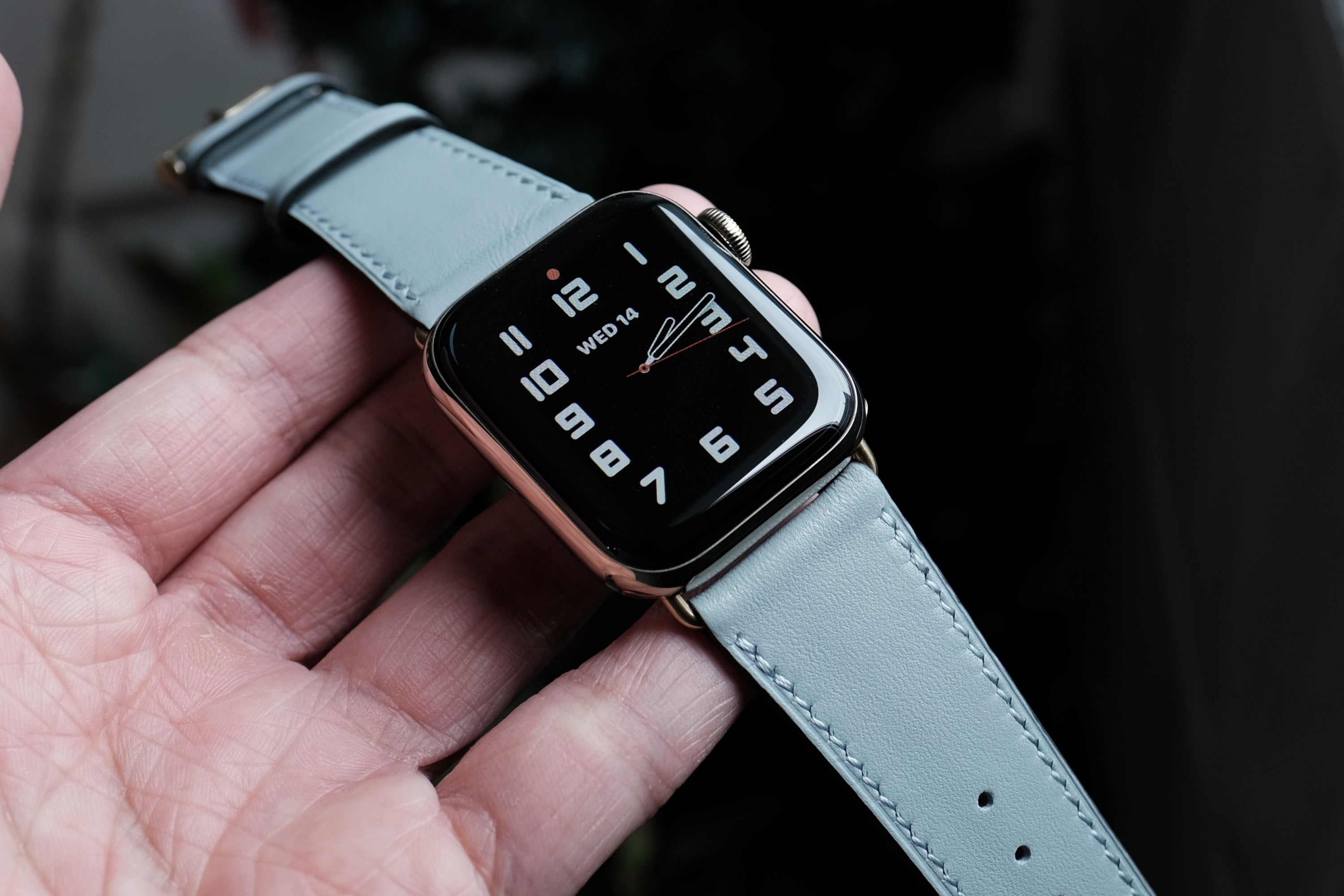 Pin & Buckle - Luxe - Leather Apple Watch Band - Blue Pea - Banner