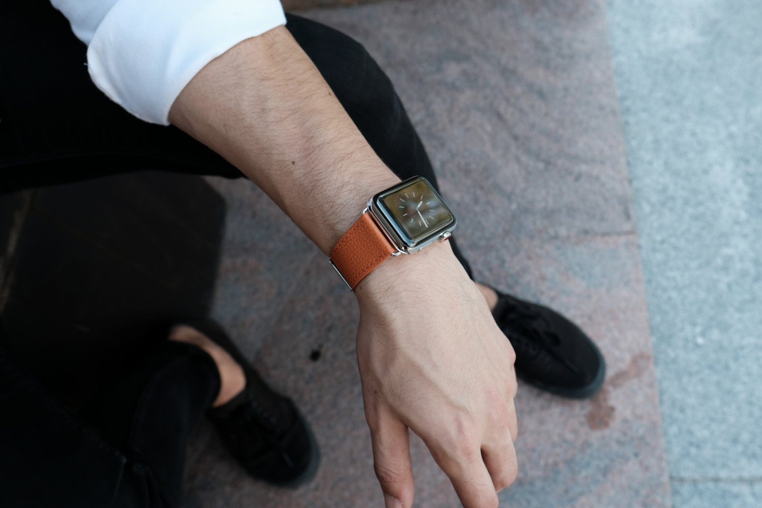 Epsom Leather Apple Watch Bands by Pin & Buckle - Royal Orange