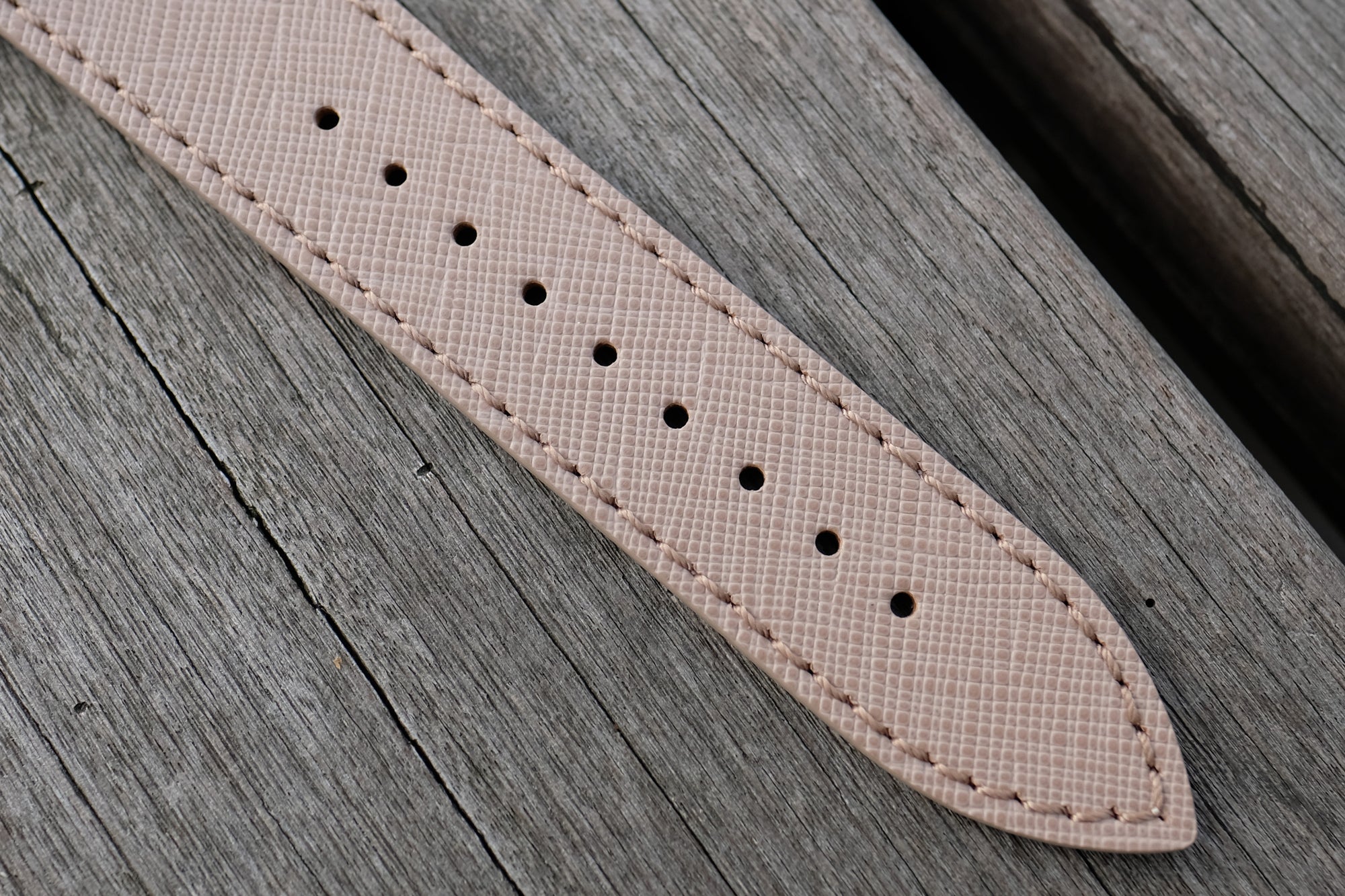 Pin and Buckle Apple Watch Bands - Saffiano - Textured Leather Apple Watch Bands - Texture - Taupe