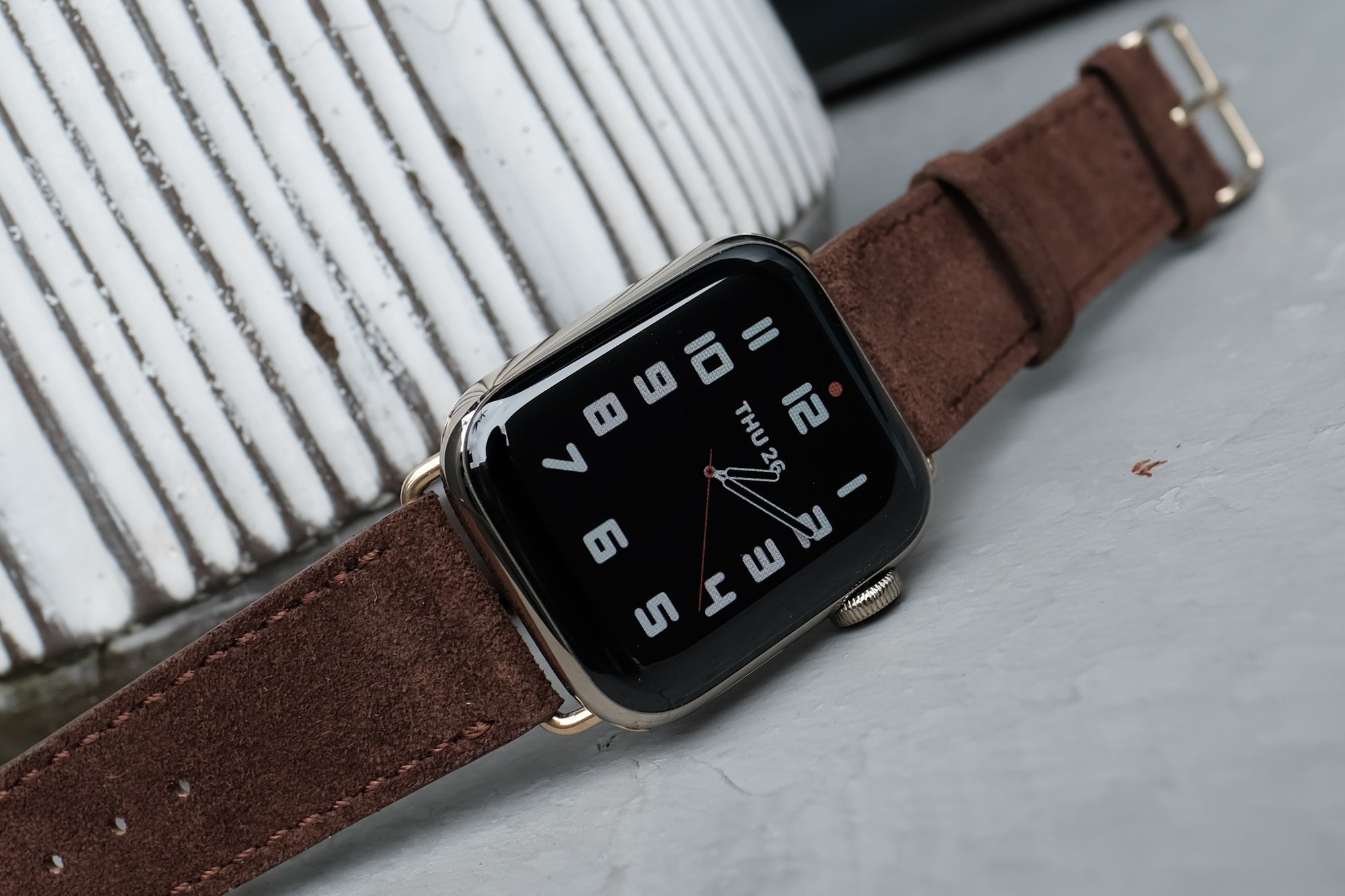 Pin and Buckle Apple Watch Bands - Velour - Suede Leather Apple Watch Band - Chocolate - Banner