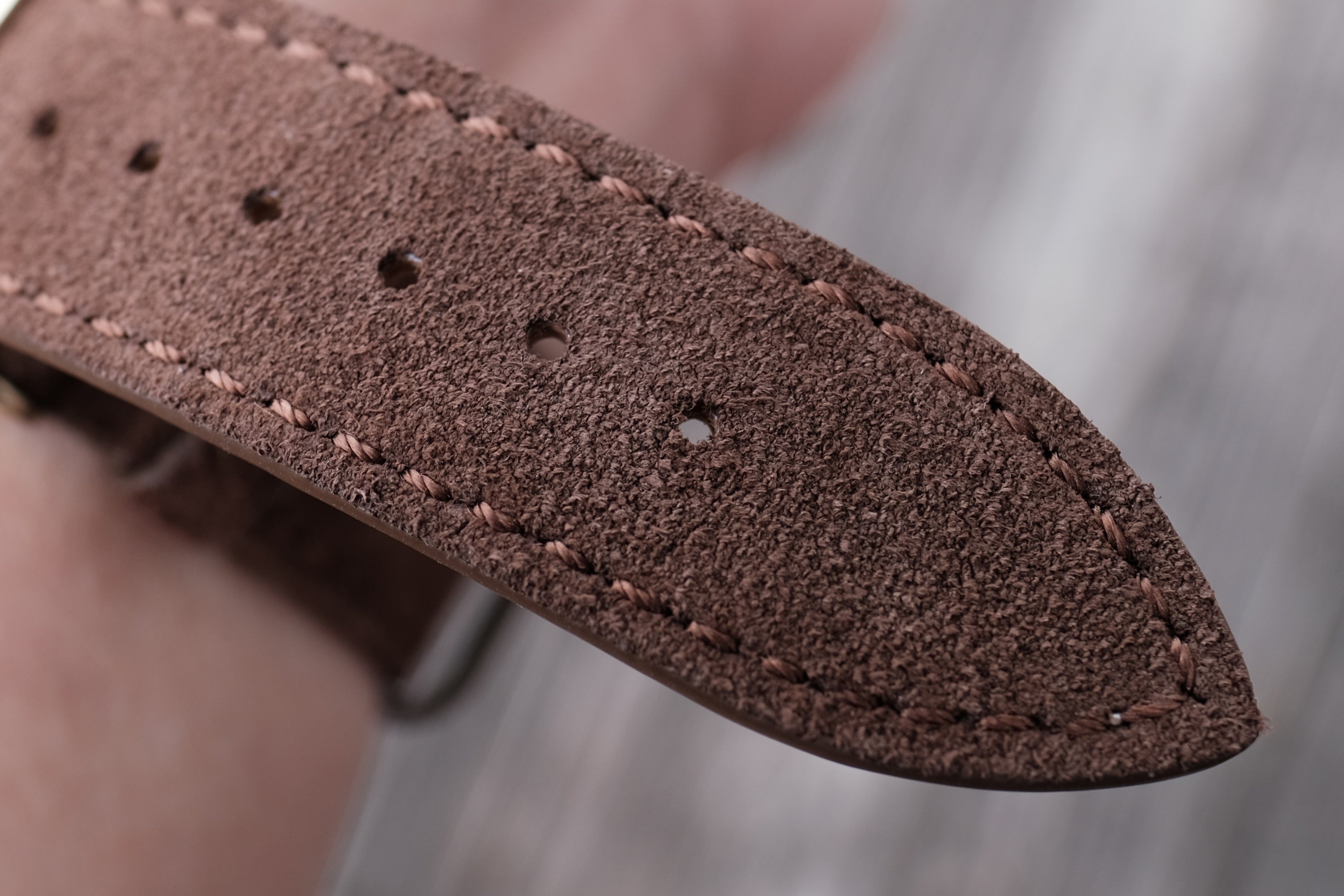 Pin and Buckle Apple Watch Bands - Velour - Suede Leather Apple Watch Band - Chocolate - Luxurious French Suede