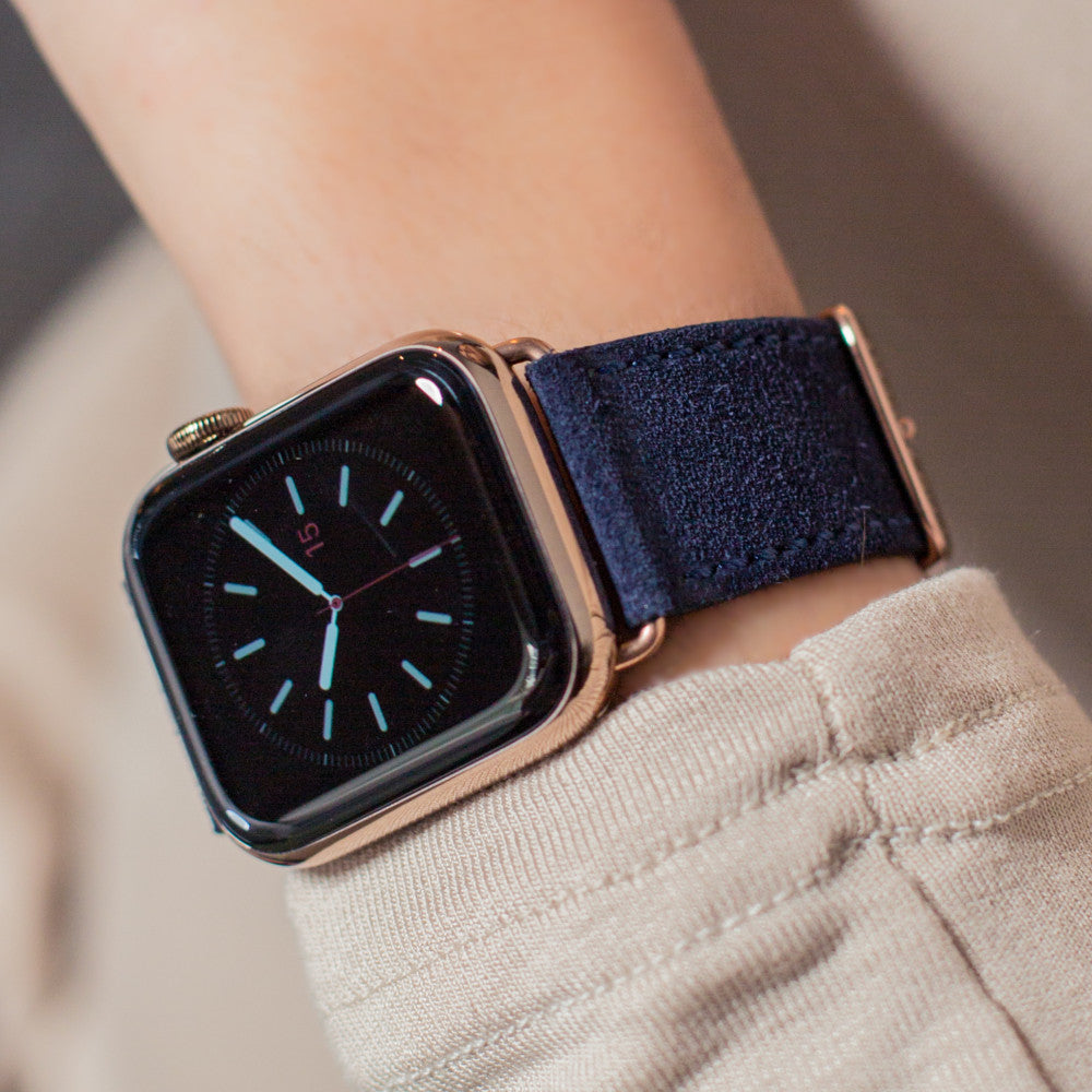 Pin and Buckle Apple Watch Bands - Velour - Suede Leather Apple Watch Bands -  Luxurious French Suede
