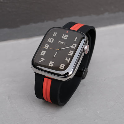 Pin and Buckle - Sport Flex RS Edition Apple Watch Band - Black Red
