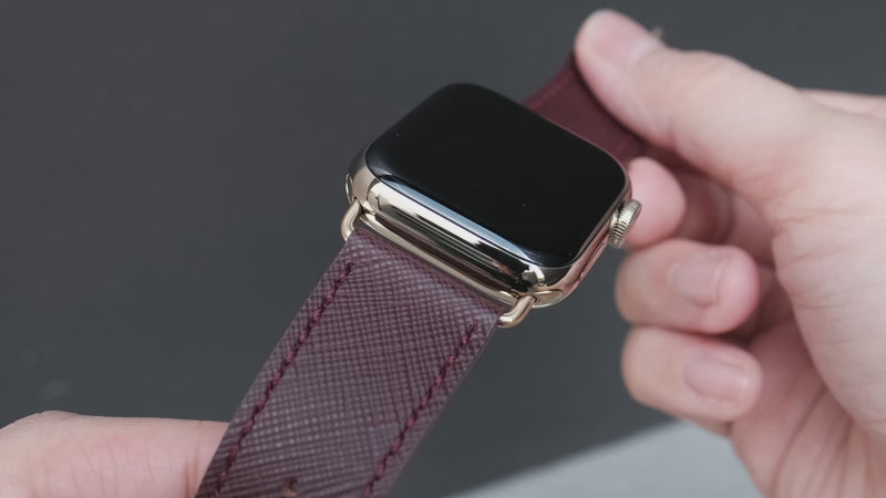 Pin and Buckle Apple Watch Bands - Saffiano - Textured Leather Apple Watch Bands - Saffiano Leather