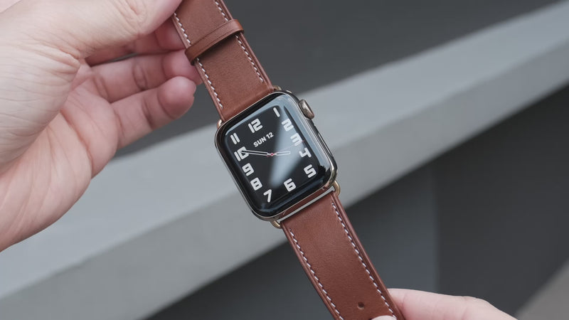 Barenia Leather Apple Watch Bands by Pin & Buckle