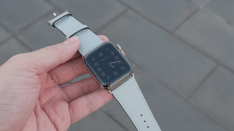 Pin & Buckle - Luxe - Leather Apple Watch Band - Blue Pea