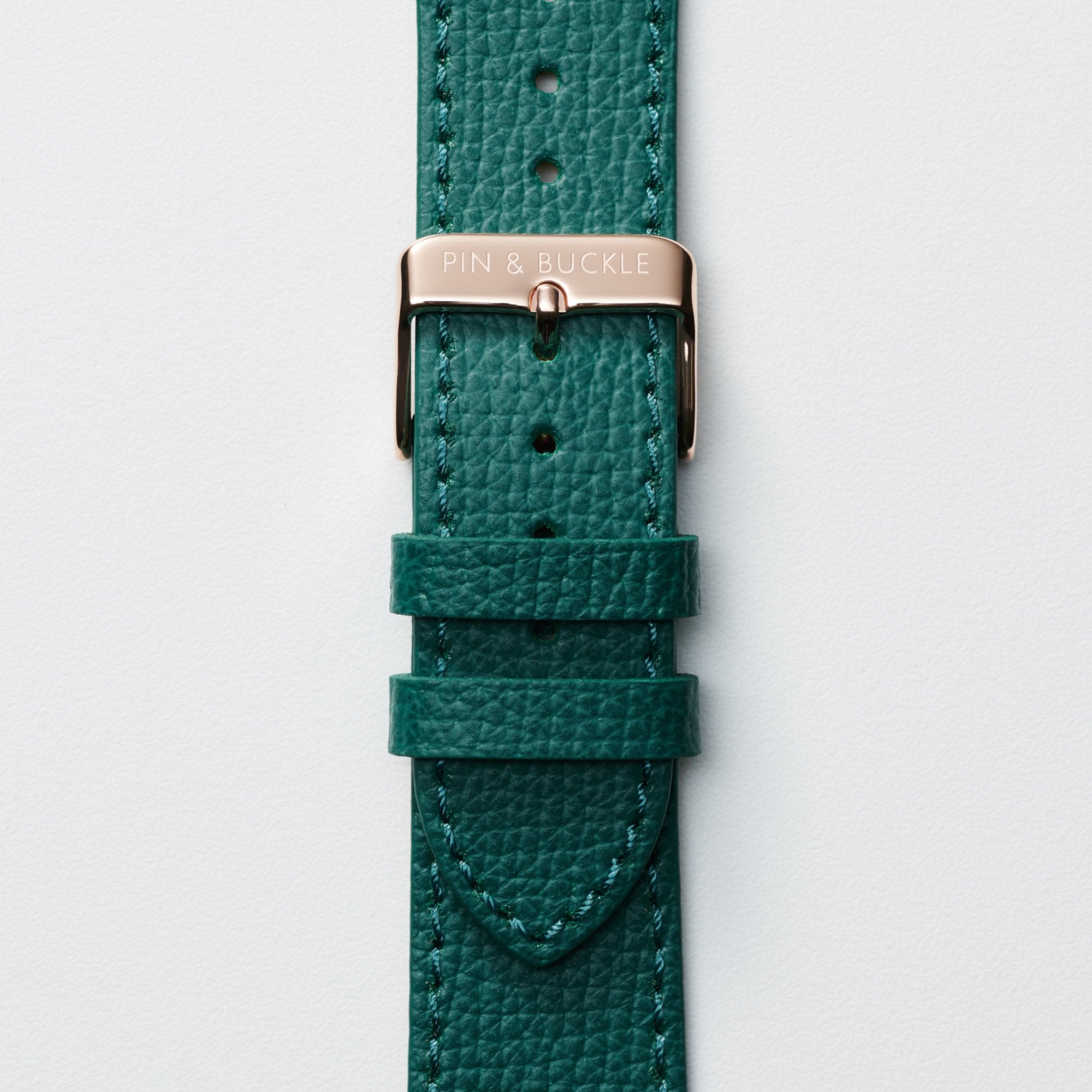 Pin and Buckle Apple Watch Bands - Epsom - Leather Apple Watch Band - Forest Green - Gold