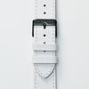 Pin and Buckle Apple Watch Bands - Epsom - Leather Apple Watch Band - Ivory White - Black
