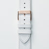 Pin and Buckle Apple Watch Bands - Epsom - Leather Apple Watch Band - Ivory White - Gold