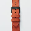 Pin and Buckle Apple Watch Bands - Epsom - Leather Apple Watch Band - Royal Orange - Black