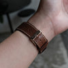 Pin and Buckle Apple Watch Bands - Full Grain Vegetable Tanned Leather - Luxe - Chestnut Brown - Wristshot - 2