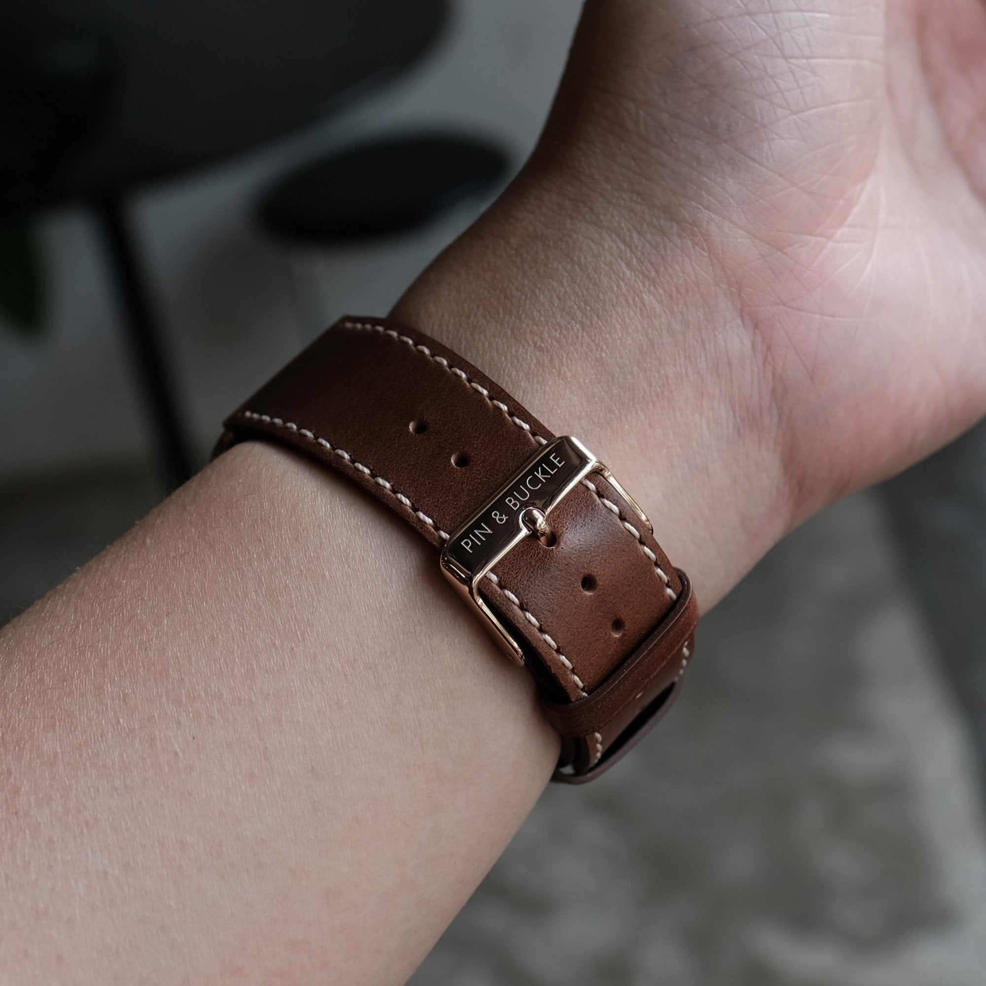 Chestnut Italian Classic Vintage Leather Watch Band