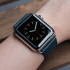 Pin and Buckle Apple Watch Bands - Full Grain Vegetable Tanned Leather - Luxe - Cobalt Blue - On Wrist