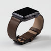 Pin and Buckle Apple Watch Bands - Full Grain Vegetable Tanned Leather - Luxe - Mocha Brown - Black