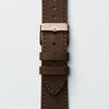 Pin and Buckle Apple Watch Bands - Full Grain Vegetable Tanned Leather - Luxe - Mocha Brown - Gold