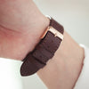 Pin and Buckle Apple Watch Bands - Luxe Full-Grain Vegetable Tanned Leather Apple Watch Bands - Mocha Brown - Gold Stainless Steel Buckle