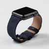 Pin and Buckle Apple Watch Bands - Velour - Suede Leather Apple Watch Band - Azure Blue - Black