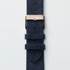 Pin and Buckle Apple Watch Bands - Velour - Suede Leather Apple Watch Band - Azure Blue - Gold