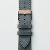 Pin and Buckle Apple Watch Bands - Velour - Suede Leather Apple Watch Band - Pebble Grey - Gold