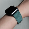 Pin and Buckle Apple Watch Bands - Velour - Suede Leather Apple Watch Band - Pine - on Black
