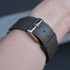 Pin and Buckle Apple Watch Bands - Saffiano - Textured Leather Apple Watch Bands - Medium Grey Gold Series 6 7 8 Stainless Steel - Buckle
