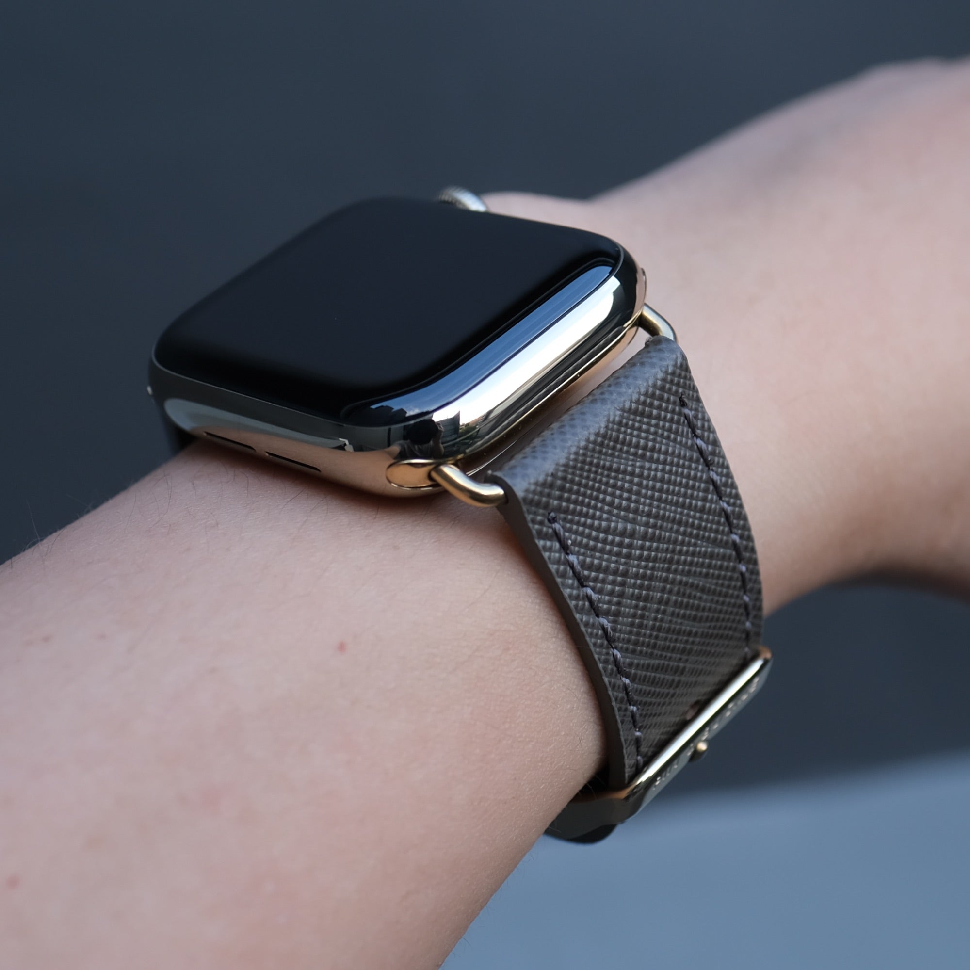 Apple watch space grey with 2024 gold band