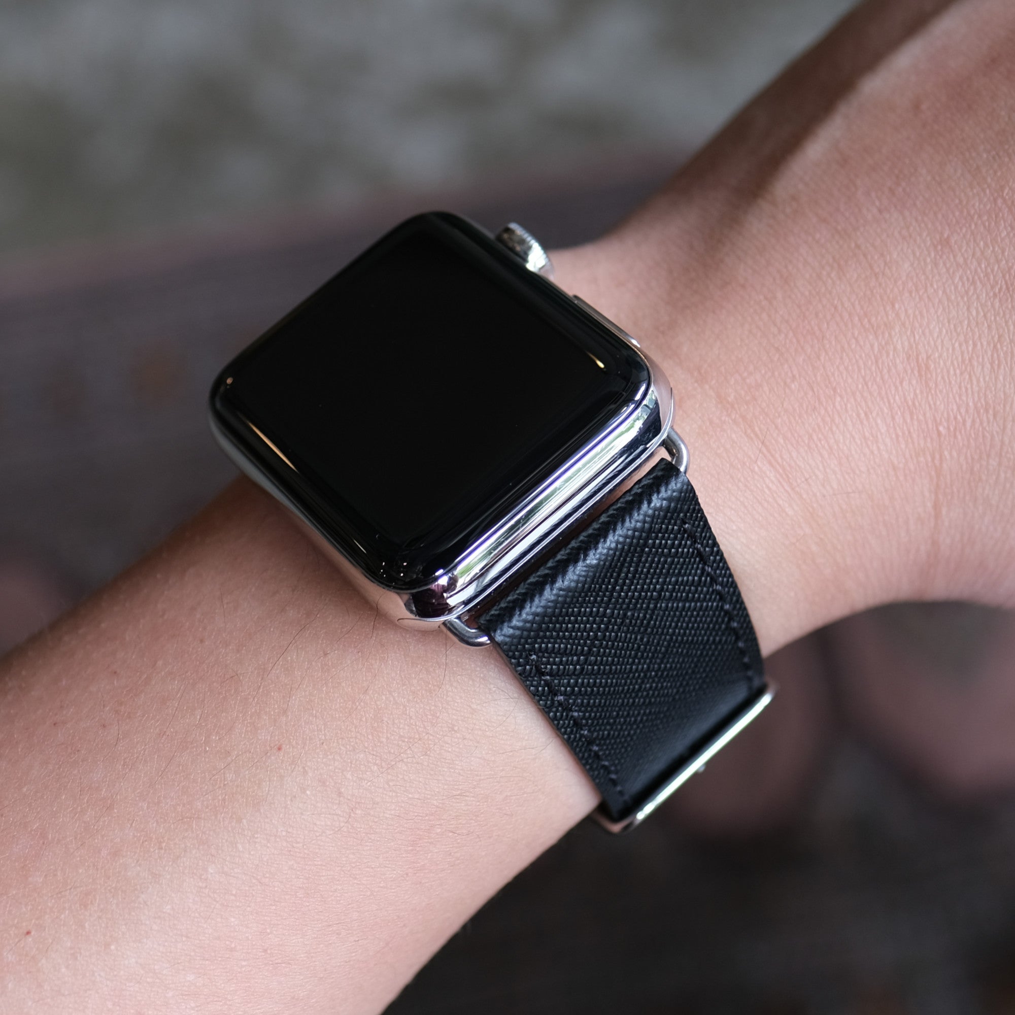 Black leather discount apple watch band