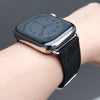 Pin and Buckle Apple Watch Bands - Velour - Suede Leather Apple Watch Band - Onyx - Silver